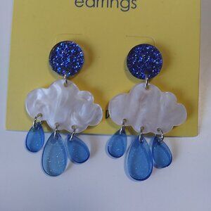 Rain cloud earrings
